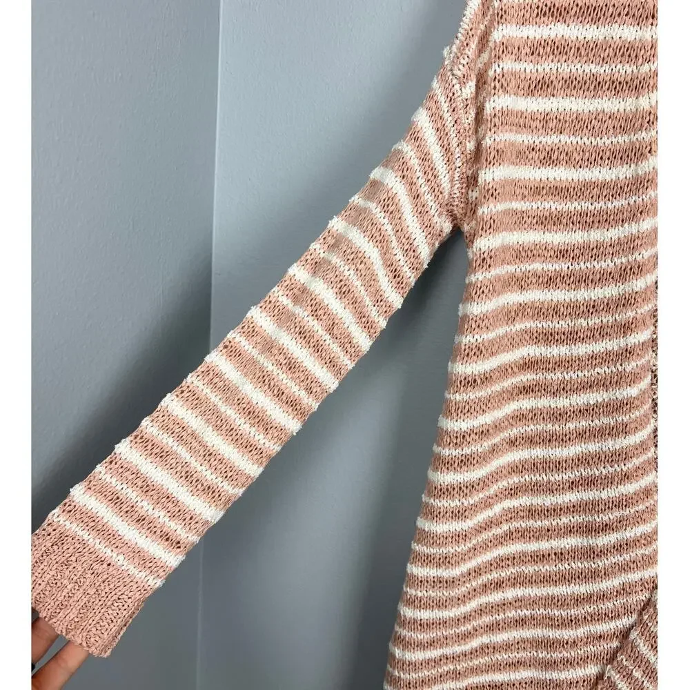Soft Surroundings Women's S‎ Lucie Cardigan Sweater Striped Metallic Open Front